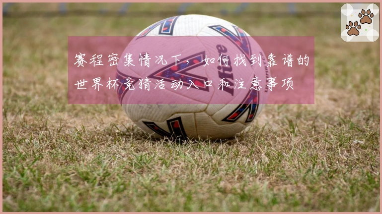 赛程密集情况下，如何找到靠谱的世界杯竞猜活动入口和注意事项